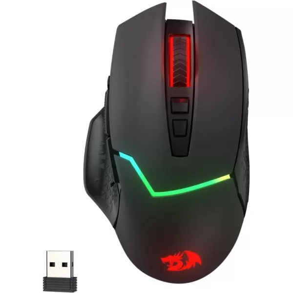 Redragon M6901 Wireless Gaming Mouse with DPI Shifting 2 Side Buttons 2400 DPI Ergonomic Design 8 ButtonsBlackM690 PRO Black