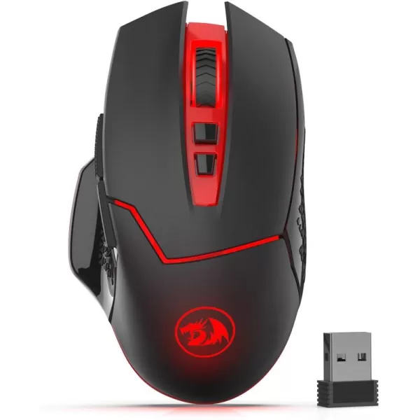 Redragon M6901 Wireless Gaming Mouse with DPI Shifting 2 Side Buttons 2400 DPI Ergonomic Design 8 ButtonsBlackM6901