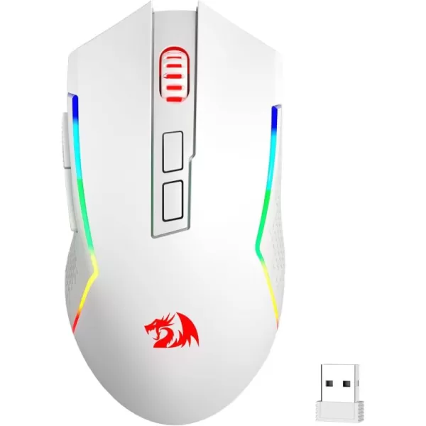 Redragon M693 Wireless Gaming Mouse 8000 DPI WiredWireless Gamer Mouse w 3Mode Connection BT ampamp 24G Wireless 7 Macro Buttons Reliable Power Capacity for PCMacLaptopWhite