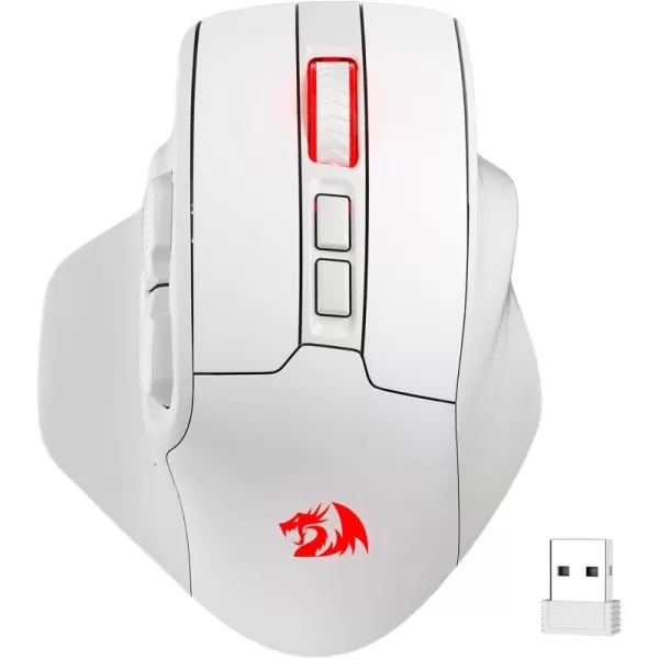 Redragon M806 Bullseye Gaming Mouse 7 Programmable Buttons Wired RGB Gamer Mouse wErgonomic Natural Grip Build Software Supports DIY Keybinds ampamp BacklitWhite