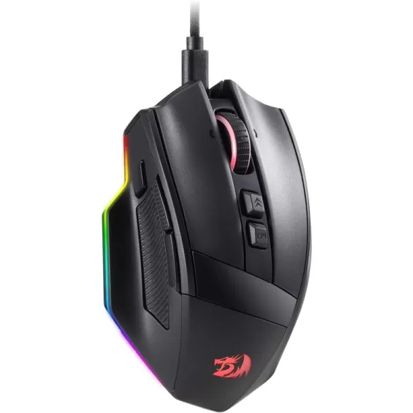 Redragon M813 Wired RGB Gaming Mouse with 4D Dual Mode Scroll Wheel Optical Ergonomic Gamer Mouse with Max 16000DPI High Precision Sensor 3333 7 Macro Buttons Software SupportedWired
