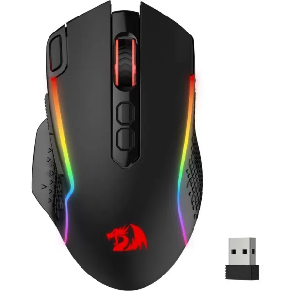 Redragon M991 Wireless Gaming Mouse 19000 DPI WiredWireless Gamer Mouse wRapid Fire Key 9 Macro Buttons 45Hour Power Capacity and RGB Backlight for PCMacLaptopBlack