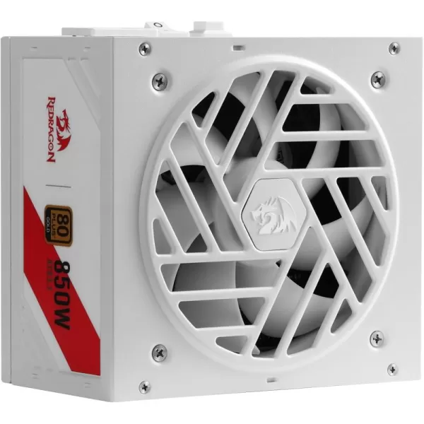 Redragon PSU006 80 Gold 750 Watt ATX Fully Modular Power Supply w 80 Plus Gold Certified Compact 160mm Size and Low Noise RGB Fan 0 RPM 100 Japanese Capacitors Full Mod Cables WhiteATX 31 Gold WT