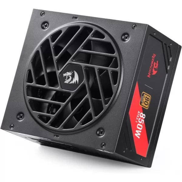 Redragon PSU006 80 Gold 750 Watt ATX Fully Modular Power Supply w 80 Plus Gold Certified Compact 160mm Size and Low Noise RGB Fan 0 RPM 100 Japanese Capacitors Full Mod Cables WhiteATX 31 Gold BK