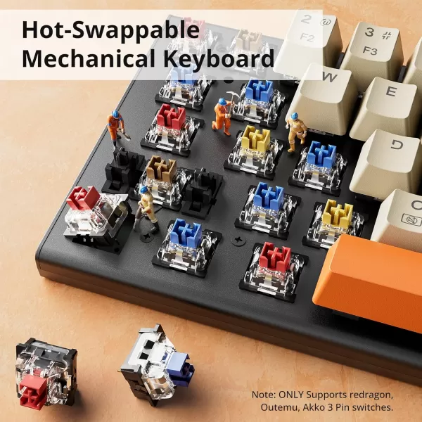 Mechanical Keyboard Full RGB 75 Gaming Keyboard with Red Switches Macro Editor Wired Keyboard 84 Keys for Windows Mac PC Laptop Tablet K629RGB68 key