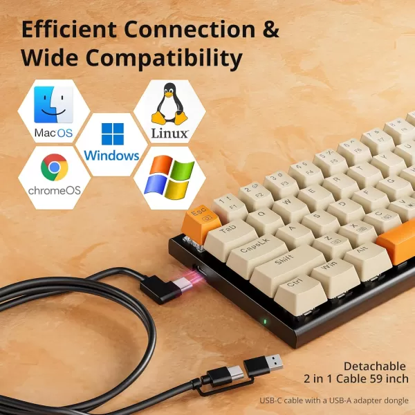 Mechanical Keyboard Full RGB 75 Gaming Keyboard with Red Switches Macro Editor Wired Keyboard 84 Keys for Windows Mac PC Laptop Tablet K629RGB68 key