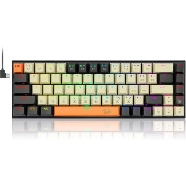Mechanical Keyboard Full RGB 75 Gaming Keyboard with Red Switches Macro Editor Wired Keyboard 84 Keys for Windows Mac PC Laptop Tablet K629RGB68 key