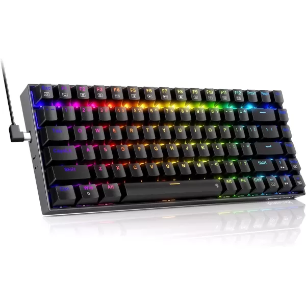 Mechanical Keyboard Full RGB 75 Gaming Keyboard with Red Switches Macro Editor Wired Keyboard 84 Keys for Windows Mac PC Laptop Tablet K629RGB84 key