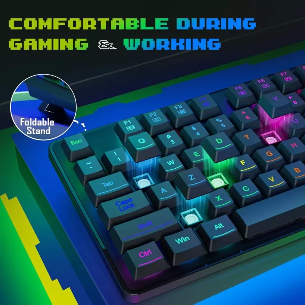 Redragon Gaming Keyboard and Mouse RGB Gaming Keyboard and 3200 DPI Mouse Combo with 26Key AntiGhosting Plug ampamp Play to PC Laptop Windows S107NewestBlackUpdate