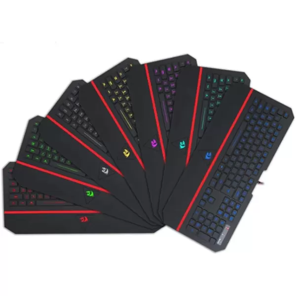 Redragon K502 RGB Gaming Keyboard RGB LED Backlit Illuminated 104 Key Silent Keyboard with Wrist Rest for Windows PC Games