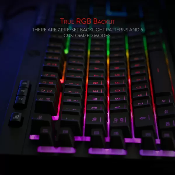 Redragon K512 Shiva RGB Backlit Membrane Gaming Keyboard with Multimedia Keys Linear MechanicalFeel Switch 6 Extra OnBoard Macro Keys Dedicated Media Control Detachable Wrist Rest WhiteBlack