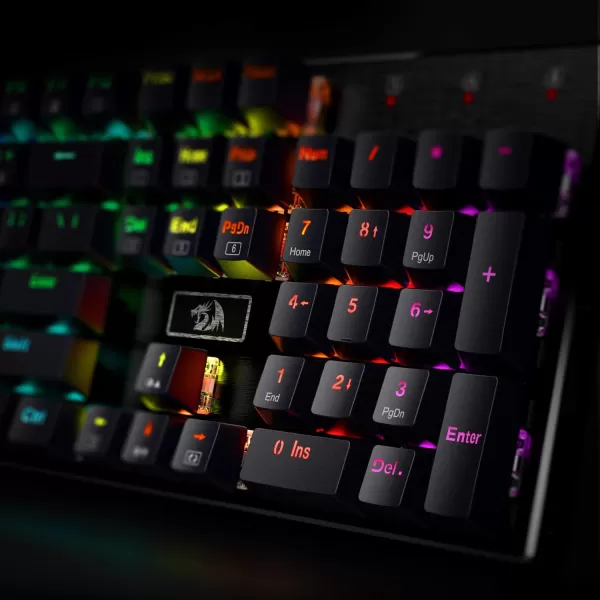 Redragon K556 RGB LED Backlit Wired Mechanical Gaming Keyboard 104 Keys HotSwap Mechanical Keyboard wAluminum Base Upgraded Socket and Noise Absorbing Foams Soft Tactile Brown SwitchRed Switch