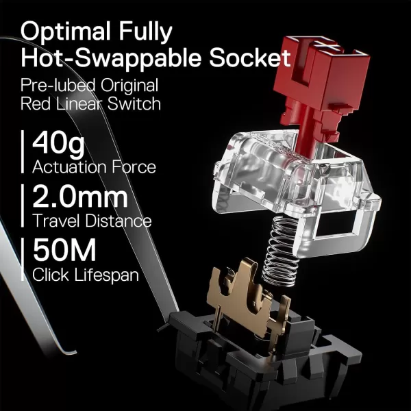 Redragon K556 RGB LED Backlit Wired Mechanical Gaming Keyboard 104 Keys HotSwap Mechanical Keyboard wAluminum Base Upgraded Socket and Noise Absorbing Foams Soft Tactile Brown SwitchRed Switch