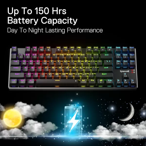 Redragon K556 RGB LED Backlit Wired Mechanical Gaming Keyboard 104 Keys HotSwap Mechanical Keyboard wAluminum Base Upgraded Socket and Noise Absorbing Foams Soft Tactile Brown SwitchRed Switch
