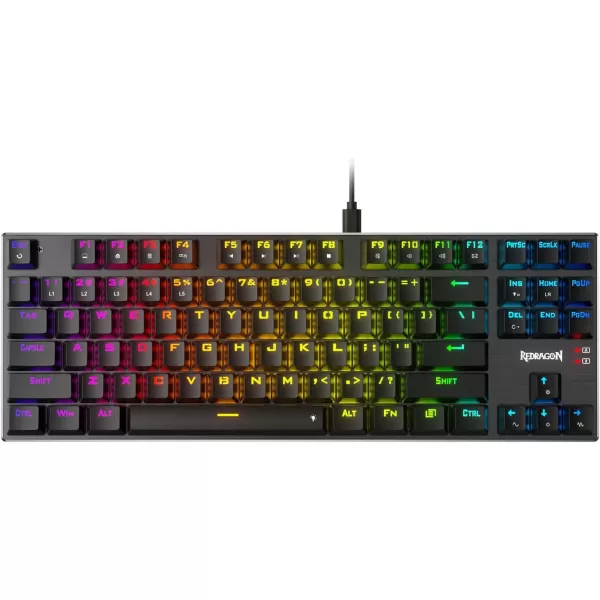 Redragon K556 RGB LED Backlit Wired Mechanical Gaming Keyboard 104 Keys HotSwap Mechanical Keyboard wAluminum Base Upgraded Socket and Noise Absorbing Foams Soft Tactile Brown SwitchRed Switch