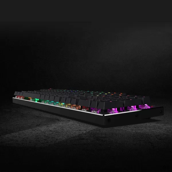 Redragon K556 RGB LED Backlit Wired Mechanical Gaming Keyboard 104 Keys HotSwap Mechanical Keyboard wAluminum Base Upgraded Socket and Noise Absorbing Foams Soft Tactile Brown SwitchRed Switch