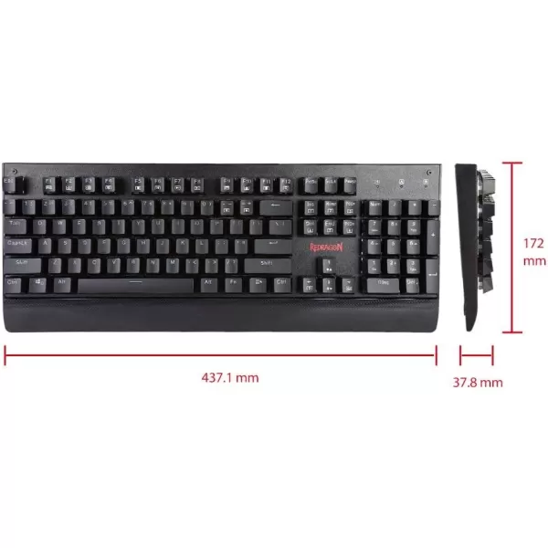 Redragon K557 RGB Backlit Mechanical Gaming Keyboard with Blue Switches Aluminum Base Antighosting 104 Keys