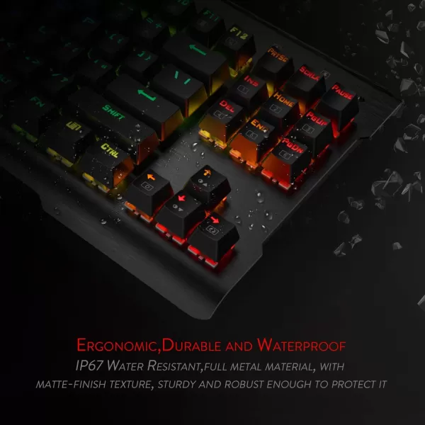 Redragon K561 VISNU Mechanical Gaming Keyboard Antighosting 87 Keys RGB Backlit Wired Compact Keyboard with Clicky Blue Switches for Laptop Windows PC Games