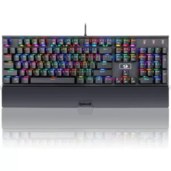 Redragon K567RGB Mechanical Keyboard RGB Backlit RGB Mechanical Gaming Keyboard with Blue Mechanical Switches AircraftGrade Aluminium Construction 104 Keys FullSize Keyboard