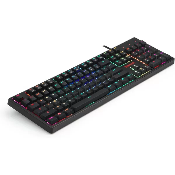 Redragon K578 Mechanical Gaming Keyboard Wired USB RGB LED Backlit 104 Keys Mechanical Gamers Keyboard for Computer PC Laptop Quiet Brown Switches