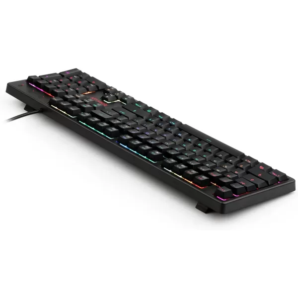 Redragon K578 Mechanical Gaming Keyboard Wired USB RGB LED Backlit 104 Keys Mechanical Gamers Keyboard for Computer PC Laptop Quiet Brown Switches