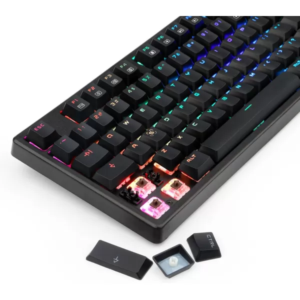Redragon K578 Mechanical Gaming Keyboard Wired USB RGB LED Backlit 104 Keys Mechanical Gamers Keyboard for Computer PC Laptop Quiet Brown Switches