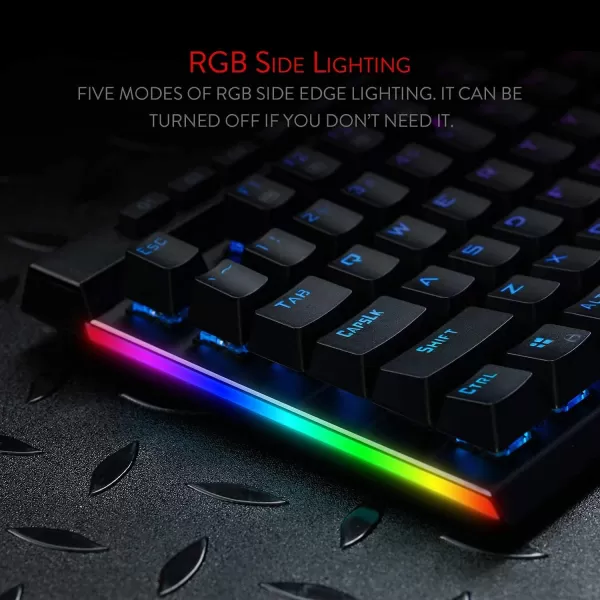 Redragon K580 VATA RGB LED Backlit Mechanical Gaming Keyboard with Macro Keys ampamp Dedicated Media Controls HotSwappable Socket Onboard Macro Recording Blue SwitchesBrown Switch
