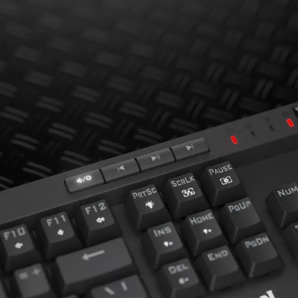 Redragon K580 VATA RGB LED Backlit Mechanical Gaming Keyboard with Macro Keys ampamp Dedicated Media Controls HotSwappable Socket Onboard Macro Recording Blue SwitchesRed Switch
