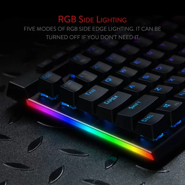 Redragon K580 VATA RGB LED Backlit Mechanical Gaming Keyboard with Macro Keys ampamp Dedicated Media Controls HotSwappable Socket Onboard Macro Recording Blue SwitchesBlue Switch