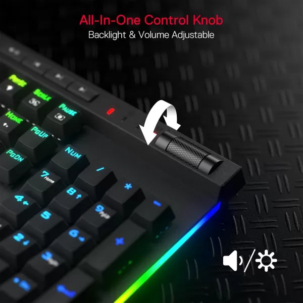 Redragon K580 VATA RGB LED Backlit Mechanical Gaming Keyboard with Macro Keys ampamp Dedicated Media Controls HotSwappable Socket Onboard Macro Recording Blue SwitchesRed Switch