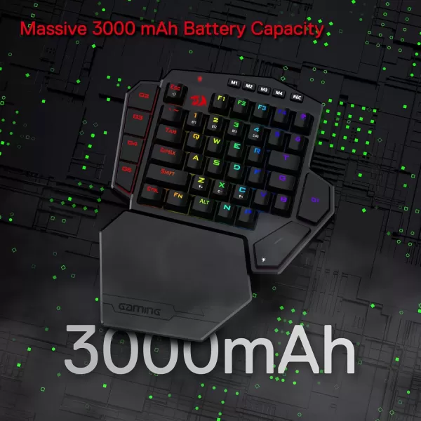 Redragon K585 DITI OneHanded RGB Mechanical Gaming Keyboard 42 Keys TypeC Professional Gaming Keypad wUpgraded HotSwappable Socket 7 Onboard Macro Keys ampamp Detachable Wrist RestBlack