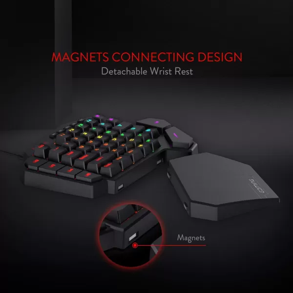 Redragon K585 DITI OneHanded RGB Mechanical Gaming Keyboard 42 Keys TypeC Professional Gaming Keypad wUpgraded HotSwappable Socket 7 Onboard Macro Keys ampamp Detachable Wrist RestBlack