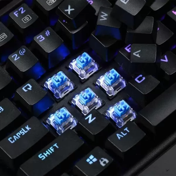 Redragon K586 RGB Mechanical Gaming Keyboard 10 Dedicated Macro Keys Convenient Media Control and Detachable Wrist Rest Red Switch