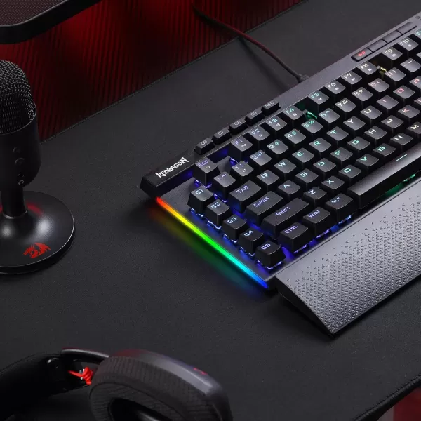Redragon K587 TKL Wired RGB Mechanical 87 Keys Gaming Keyboard 9 Dedicated Macro G Keys Media Control wDetachable Wrist Rest HotSwap Linear Red SwitchesK587