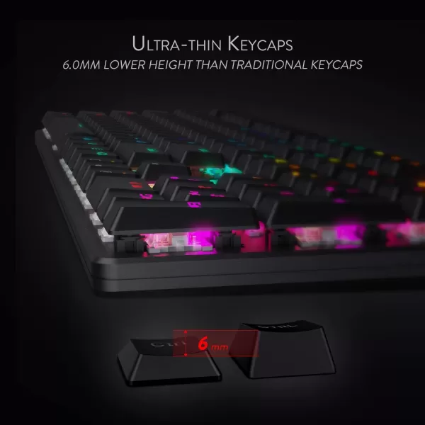 Redragon K589 Shrapnel RGB Low Profile Mechanical Gaming Keyboard 104 Keys Antighosting Mechanical Keyboard with Linear ampamp Quiet Red Switches Fast Actuation with Less Travel and Smooth Keys