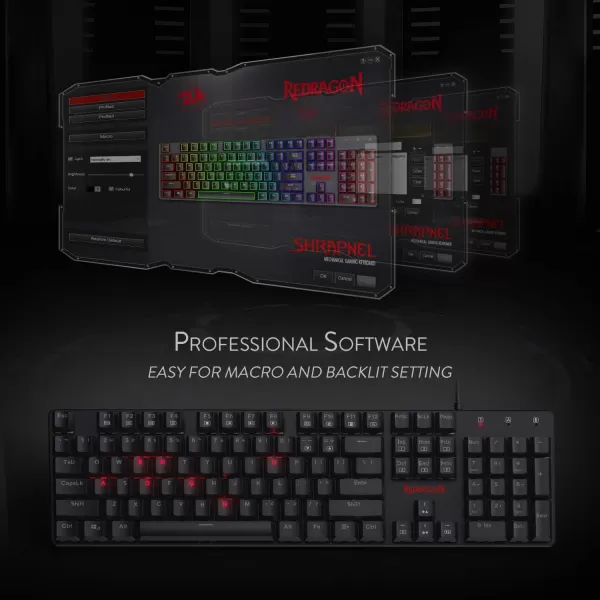 Redragon K589 Shrapnel RGB Low Profile Mechanical Gaming Keyboard 104 Keys Antighosting Mechanical Keyboard with Linear ampamp Quiet Red Switches Fast Actuation with Less Travel and Smooth Keys