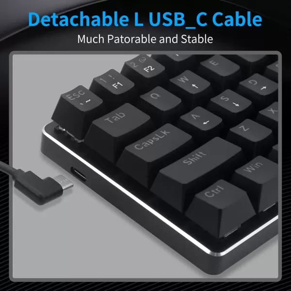Redragon K613 60 Mini Mechanical Gaming Keyboard 61 Key Tenkeyless Rainbow LED Backlit Wired Computer Keyboard with Blue Switches for Windows PC
