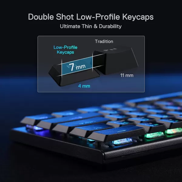 Redragon K614 Anivia 60 Ultra Thin Wired Mechanical Keyboard Slim Compact 61 Keys RGB Gaming Keyboard wLow Profile Linear Red Switches and DoubleShot Keycaps for Fast ampamp Accurate Actuation