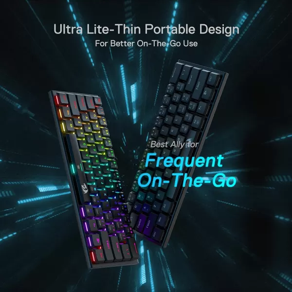 Redragon K614 Anivia 60 Ultra Thin Wired Mechanical Keyboard Slim Compact 61 Keys RGB Gaming Keyboard wLow Profile Linear Red Switches and DoubleShot Keycaps for Fast ampamp Accurate Actuation
