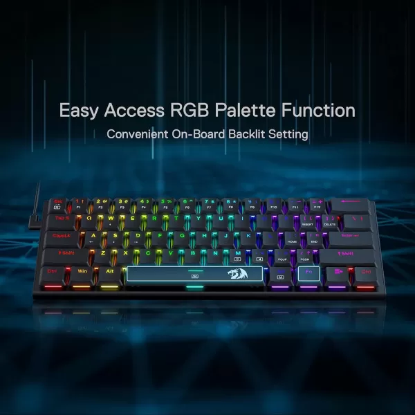Redragon K614 Anivia 60 Ultra Thin Wired Mechanical Keyboard Slim Compact 61 Keys RGB Gaming Keyboard wLow Profile Linear Red Switches and DoubleShot Keycaps for Fast ampamp Accurate Actuation