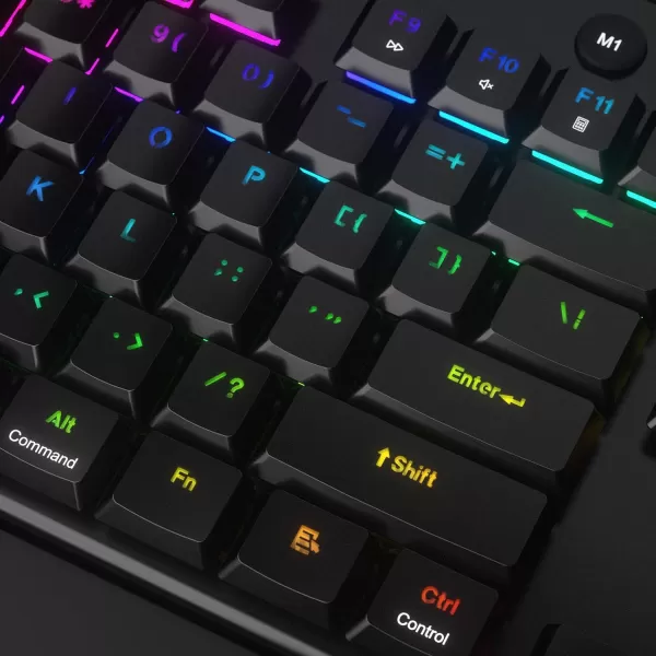 Redragon K618 PRO 3Mode Wireless RGB Mechanical Keyboard BT24GhzWired Low Profile WinMac Gaming Keyboard wUltraThin Design Dedicated Media Control ampamp Linear Red SwitchBlue Switch