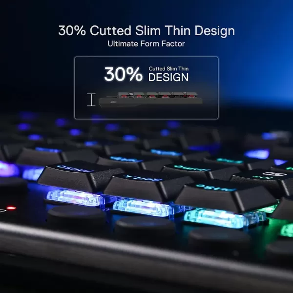 Redragon K618 PRO 3Mode Wireless RGB Mechanical Keyboard BT24GhzWired Low Profile WinMac Gaming Keyboard wUltraThin Design Dedicated Media Control ampamp Linear Red SwitchBlue Switch