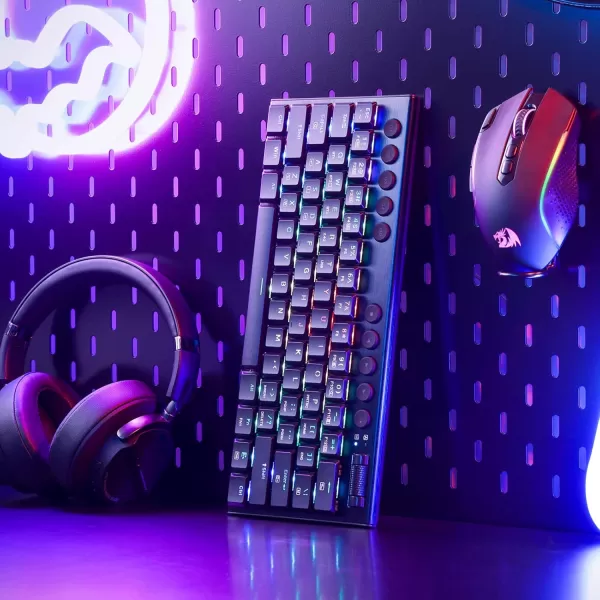 Redragon K632 PRO 60 Wireless RGB Mechanical Keyboard BT24GhzWired TriMode UltraThin Low Profile Gaming Keyboard wNoLag Connection Dedicated Media Control ampamp Linear Red SwitchBlack Red Switch
