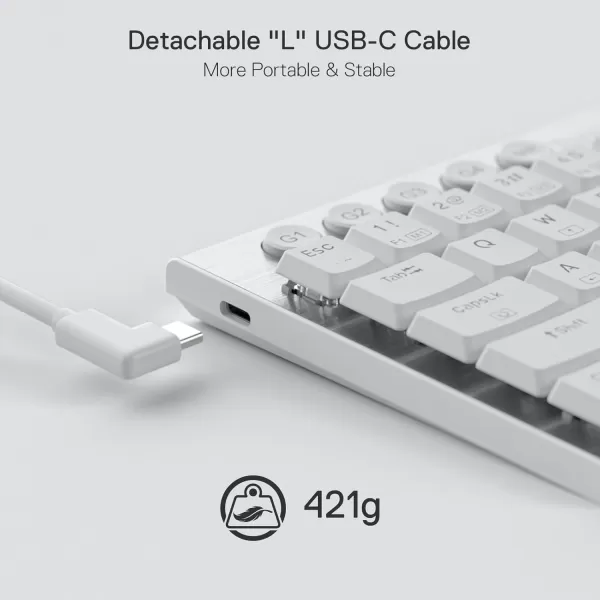 Redragon K632 PRO 60 Wireless RGB Mechanical Keyboard BT24GhzWired TriMode UltraThin Low Profile Gaming Keyboard wNoLag Connection Dedicated Media Control ampamp Linear Red SwitchWhite
