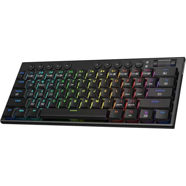 Redragon K632 PRO 60 Wireless RGB Mechanical Keyboard BT24GhzWired TriMode UltraThin Low Profile Gaming Keyboard wNoLag Connection Dedicated Media Control ampamp Linear Red SwitchWhite