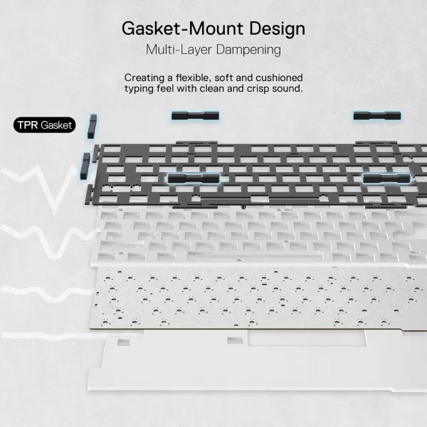 Redragon K649 78 Wired Gasket RGB Gaming Keyboard 82 Keys Layout HotSwap Compact Mechanical Keyboard wHotSwappable Socket Sound Absorbing Foam Quiet Custom Linear SwitchBlack Transparent