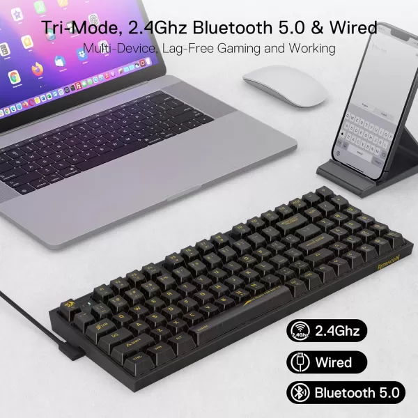 Redragon K658 PRO SE 90 3Mode Wireless RGB Gaming Keyboard 94 Keys FullTransparent Mechanical Keyboard wHotSwap Socket Sound Absorbing Foams Full Numpad ampamp Custom Switch