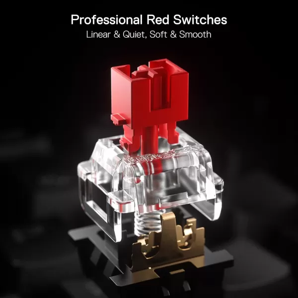 Redragon K670 RGB Backlit Gaming Keyboard 104 Keys HotSwap Mechanical Keyboard Upgraded Socket Quiet Linear Red Switch
