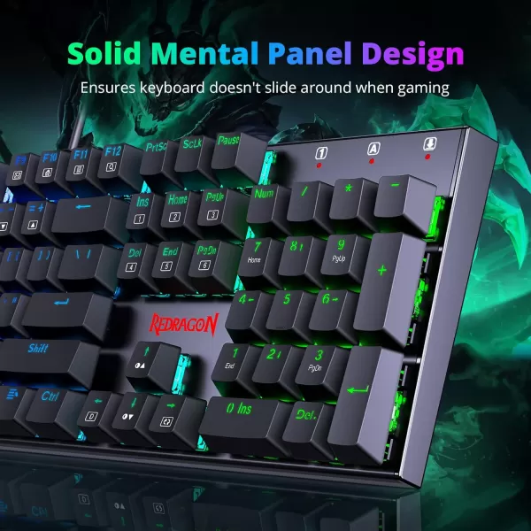 Redragon Mechanical Gaming Keyboard Wired Mechanical Keyboard with 11 Programmable Backlit Modes HotSwappable Red Switch AntiGhosting DoubleShot PBT Keycaps Light Up Keyboard for PC MacRGB QWERTY
