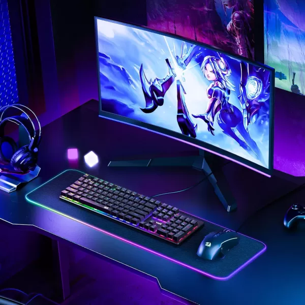 Redragon Mechanical Gaming Keyboard Wired Mechanical Keyboard with 11 Programmable Backlit Modes HotSwappable Red Switch AntiGhosting DoubleShot PBT Keycaps Light Up Keyboard for PC MacRGB LED